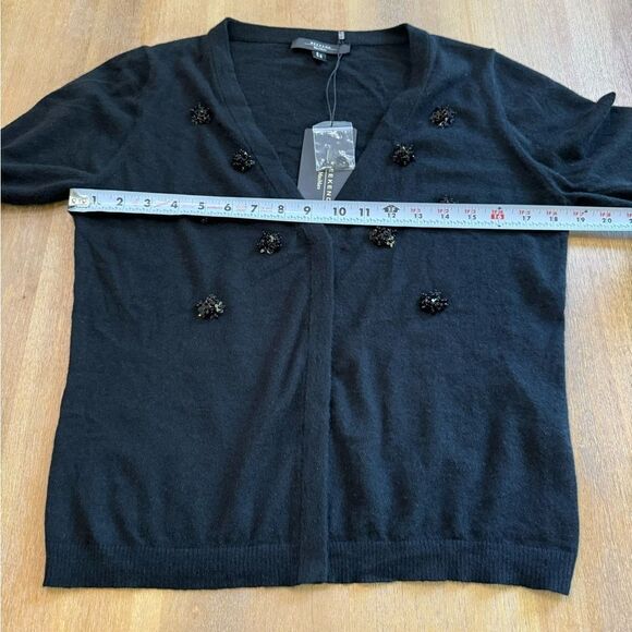 MaxMara Weekend‎ Cashmere Wool Blend Cardigan with Floral Beading Detail - Picture 3 of 12